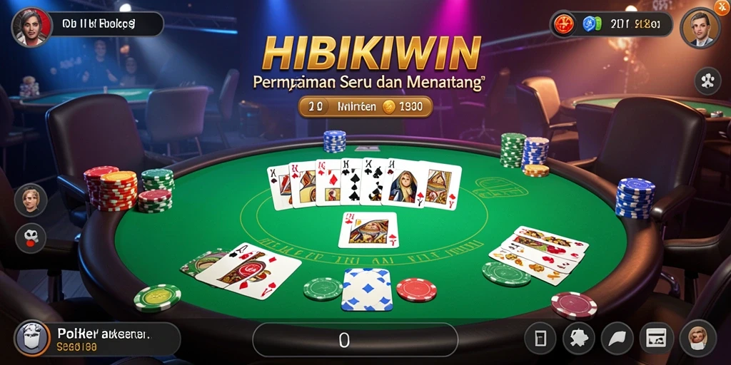 Screenshot gameplay HIBIKIWIN yang menampilkan aksi Poker seru.