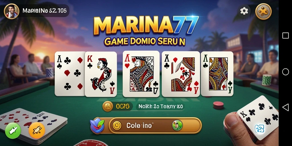 Tampilan gameplay seru dalam MARINA77 saat bermain Domino.