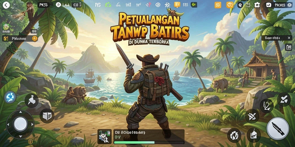 Screenshot PK55 menampilkan aksi seru dalam dunia terbuka yang luas.