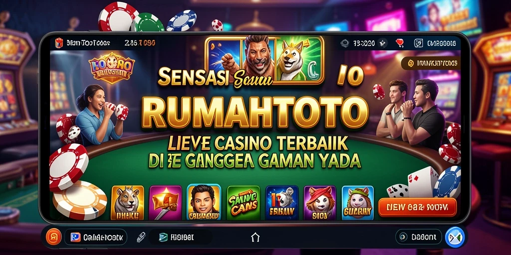 Tampilan gameplay RUMAHTOTO yang menarik dalam suasana Live Casino.
