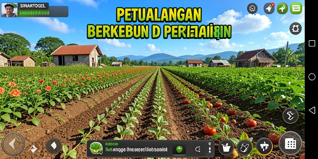 Gameplay SINARTOGEL yang menunjukkan aktivitas berkebun yang seru.